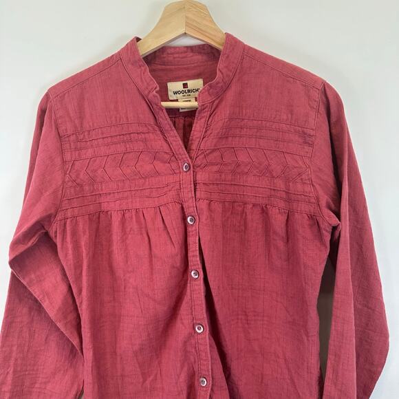 Woolrich Button Front Cotton Relaxed Long Sleeve Shirt Blouse Womens Size S - Picture 2 of 16